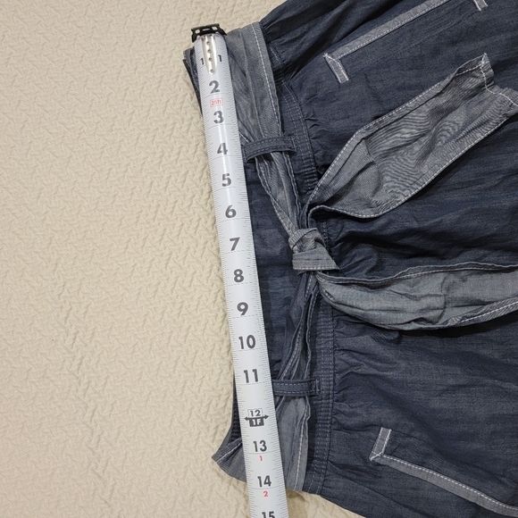 Ann Taylor Loft Blue & Gray Chambray Color block skirt with Pockets Size 8P - Picture 12 of 16